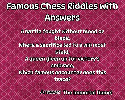 Famous Chess Riddles with Answers